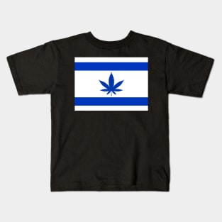 Israeli weed flag Kids T-Shirt